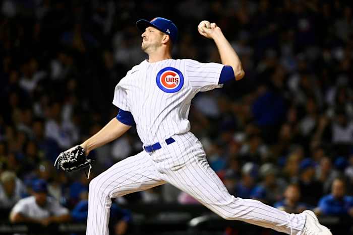 Cubs starter Drew Smyly pitches against the Cardinals at Wrigley Field.